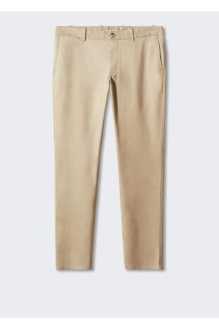 شلوار بژ فاق نرمال مردانه مانگو 57044386