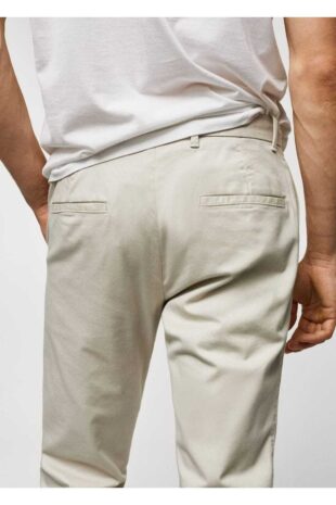 شلوار بژ فاق نرمال مردانه مانگو 57044386