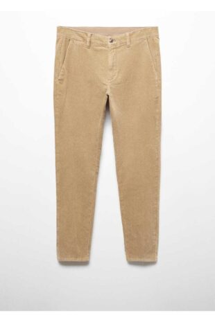 شلوار بژ فاق نرمال مردانه مانگو 57046711