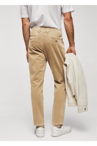 شلوار بژ فاق نرمال مردانه مانگو 57046711