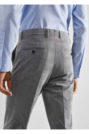 شلوار خاکستری فاق نرمال مردانه مانگو 57050661