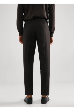 شلوار قهوه ای فاق نرمال مردانه مانگو 57094758