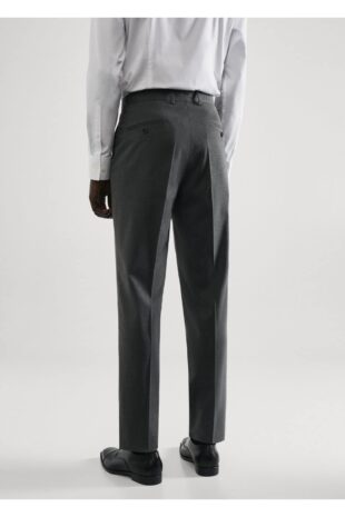 شلوار خاکستری فاق نرمال مردانه مانگو 57010022