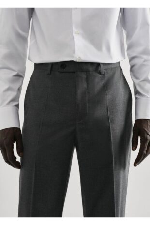 شلوار خاکستری فاق نرمال مردانه مانگو 57010022