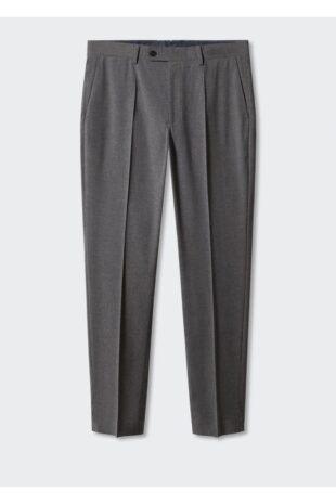 شلوار خاکستری فاق نرمال مردانه مانگو 57010022