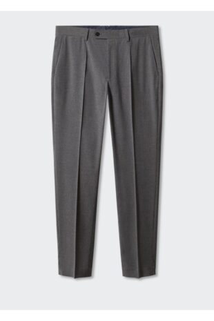 شلوار خاکستری فاق نرمال مردانه مانگو 57010022