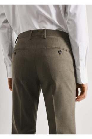 شلوار سبز فاق نرمال مردانه مانگو 57010546