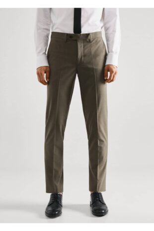 شلوار سبز فاق نرمال مردانه مانگو 57010546