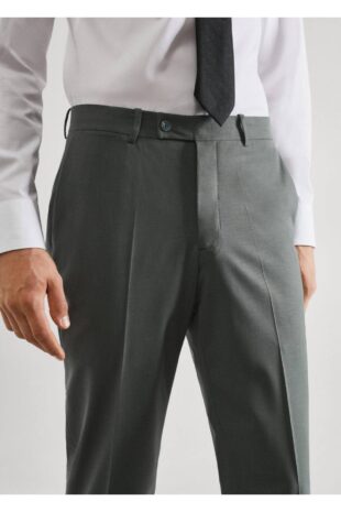 شلوار سبز فاق نرمال مردانه مانگو 57010767