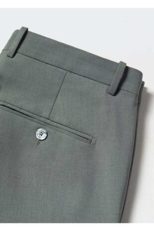 شلوار سبز فاق نرمال مردانه مانگو 57010767