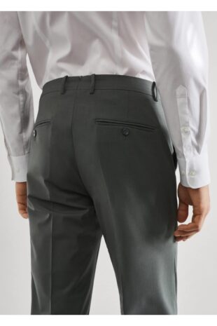 شلوار سبز فاق نرمال مردانه مانگو 57010767