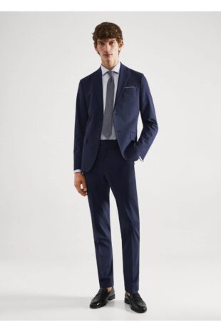 شلوار لاجورد فاق نرمال مردانه مانگو 57010768