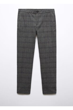 شلوار خاکستری فاق نرمال مردانه مانگو 57025953