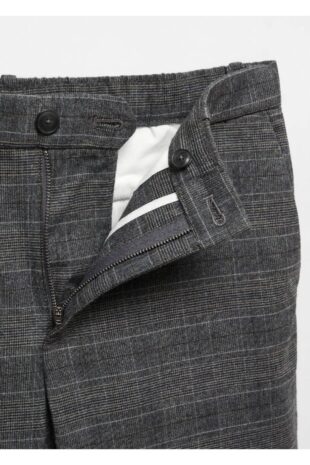 شلوار خاکستری فاق نرمال مردانه مانگو 57025953