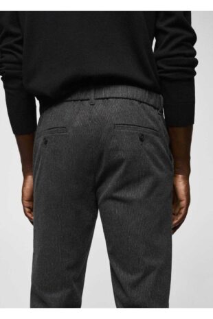 شلوار خاکستری فاق نرمال مردانه مانگو 57025953