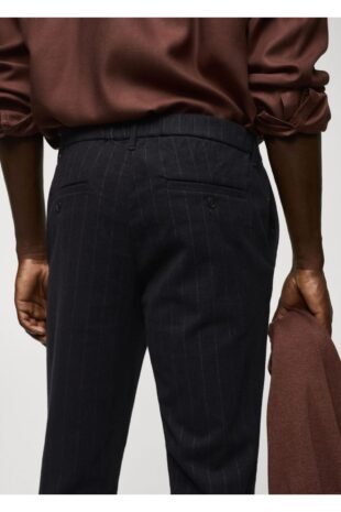 شلوار آبی فاق نرمال مردانه مانگو 57025955