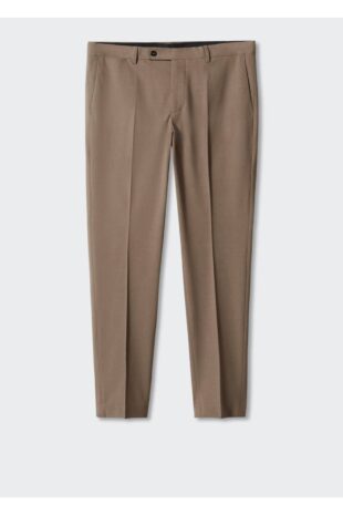 شلوار قهوه ای فاق نرمال مردانه مانگو 57040663