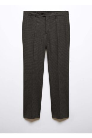 شلوار خاکستری فاق نرمال مردانه مانگو 57044764