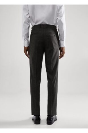 شلوار خاکستری فاق نرمال مردانه مانگو 57044764