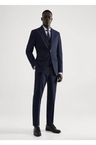 شلوار لاجورد فاق نرمال مردانه مانگو 57050013