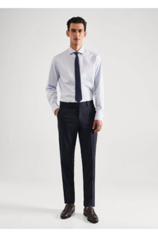 شلوار لاجورد فاق نرمال مردانه مانگو 57064763