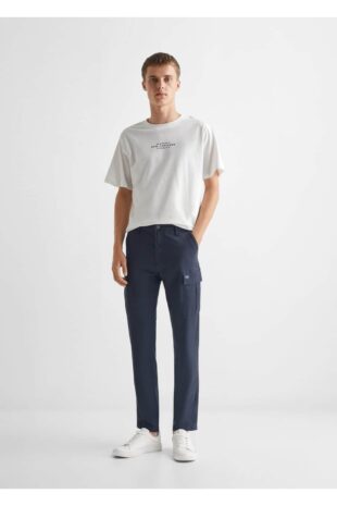 شلوار لاجورد فاق نرمال مردانه مانگو 57054035