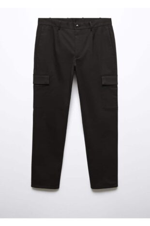 شلوار قهوه ای فاق نرمال مردانه مانگو 57085963