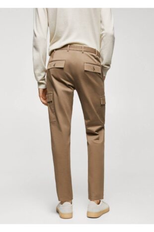 شلوار قهوه ای فاق نرمال مردانه مانگو 57085963