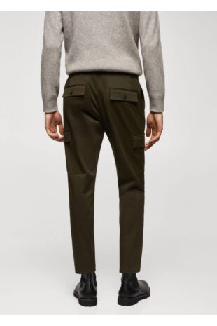 شلوار سبز فاق نرمال مردانه مانگو 57085963