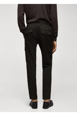 شلوار قهوه ای فاق نرمال مردانه مانگو 57085963