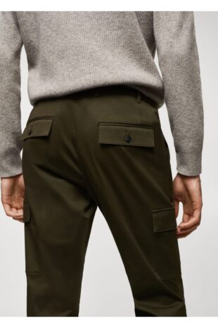 شلوار سبز فاق نرمال مردانه مانگو 57085963