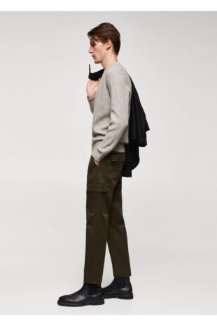 شلوار سبز فاق نرمال مردانه مانگو 57085963