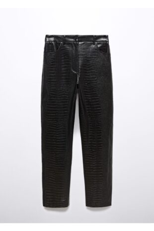 شلوار سیاه فاق نرمال زنانه مانگو 57007722