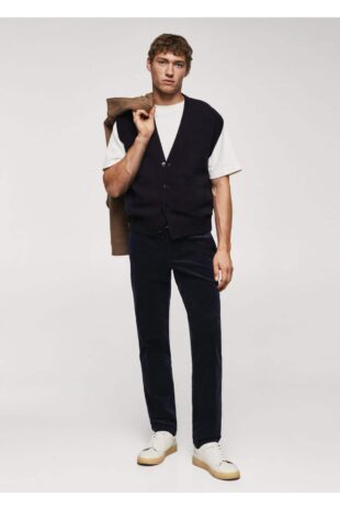 شلوار لاجورد فاق نرمال مردانه مانگو 57038265