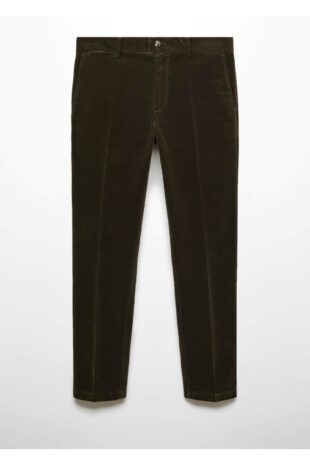 شلوار خاکی فاق نرمال مردانه مانگو 57038265