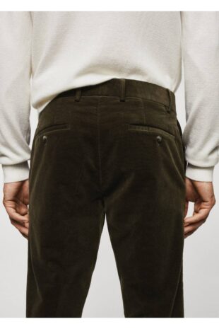 شلوار خاکی فاق نرمال مردانه مانگو 57038265