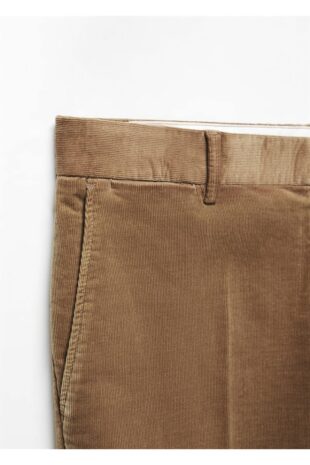 شلوار بژ فاق نرمال مردانه مانگو 57038265