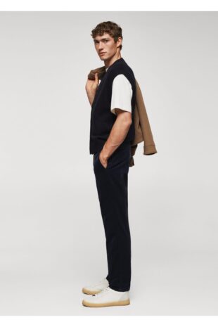 شلوار لاجورد فاق نرمال مردانه مانگو 57038265