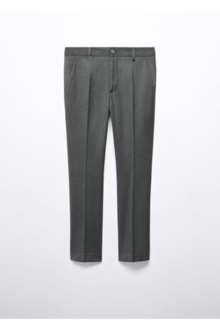 شلوار خاکستری فاق نرمال مردانه مانگو 57062885