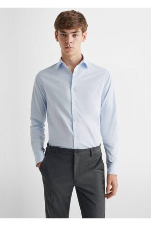 شلوار خاکستری فاق نرمال مردانه مانگو 57062885