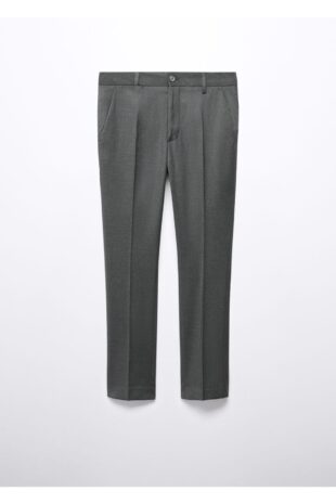 شلوار خاکستری فاق نرمال مردانه مانگو 57062885