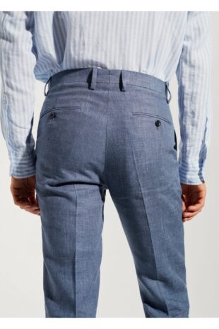 شلوار آبی فاق نرمال مردانه مانگو 57000552