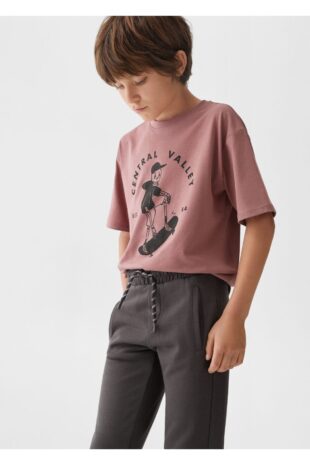 شلوار سیاه فاق نرمال پسرانه مانگو 57001041