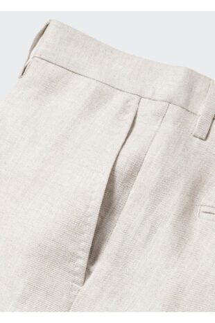 شلوار بژ فاق نرمال مردانه مانگو 57010553