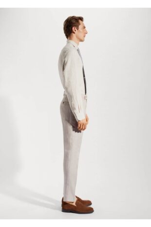 شلوار بژ فاق نرمال مردانه مانگو 57010553