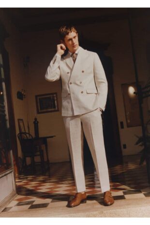 شلوار بژ فاق نرمال مردانه مانگو 57010553