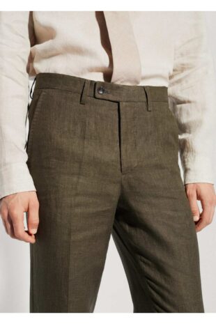 شلوار سبز فاق نرمال مردانه مانگو 57030026