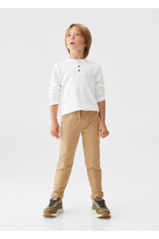 شلوار بژ فاق نرمال پسرانه مانگو 57042517