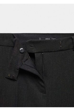 شلوار خاکستری فاق نرمال زنانه مانگو 57048267