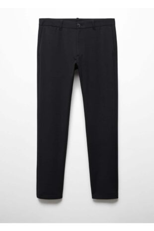 شلوار سیاه فاق نرمال مردانه مانگو 57035951